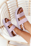 Semišové sandále na platforme Olimpia Purple Platform