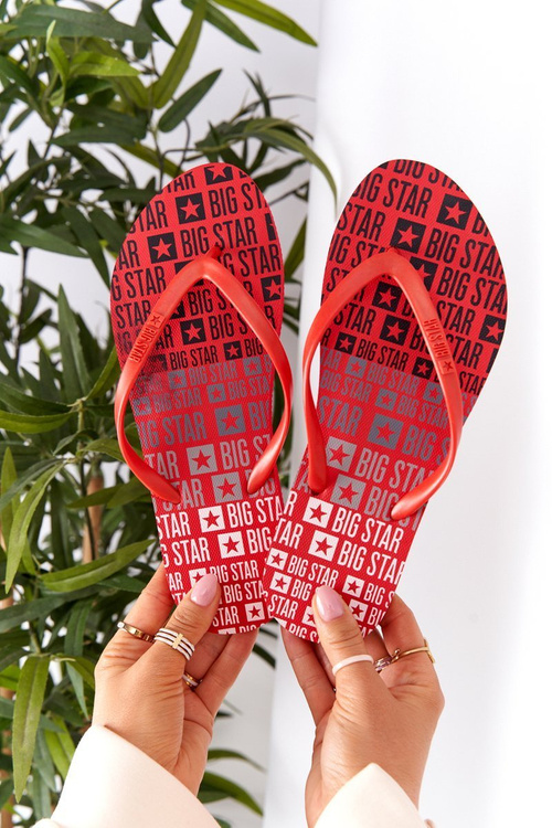 Ženské flip -flops Big Star ff274a305 červená
