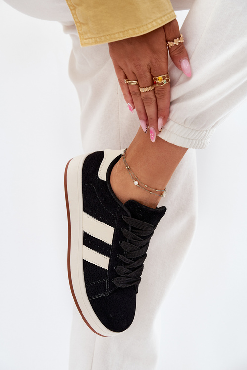 Dámske Tenisky Z Eko Semišu Čierne Arlenina