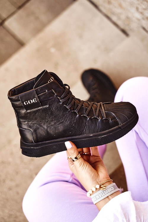 Dámská Sportovní Obuv Goe Kožená Černá GG2N3050