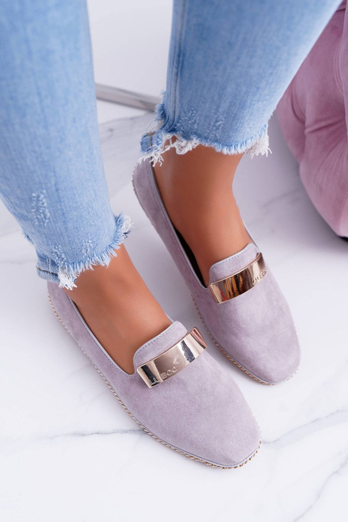 Ženské mokasíny lu Boo Gray Golden Panama Chain