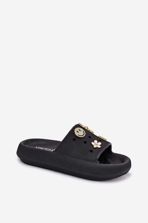 Dámske Pěnové Šľapky S Pripínaním Čierne Vinceza 76055