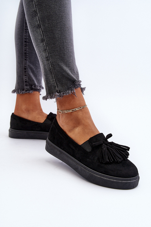 Dámské espadrilky s frčkami černé Elorvia