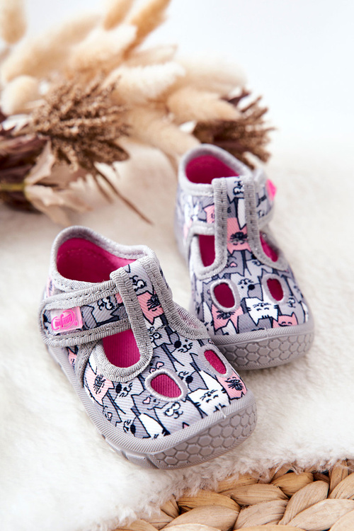 Topánky Papci Befado Cats 533p019 šedá