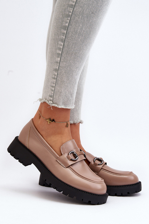 Dámské mokasíny z ekokoženky béžové Ledda