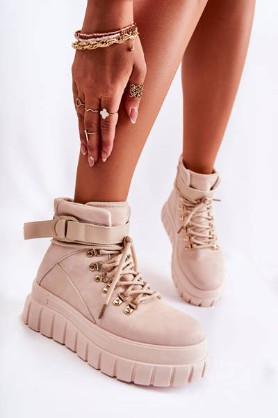 Módní dámské kotníkové boty Svetle béžová La Blanca