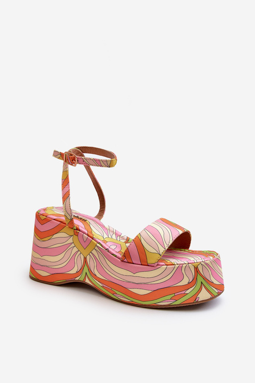 Vzorované sandále na platforme a klinčeky Multicolor Wiandia