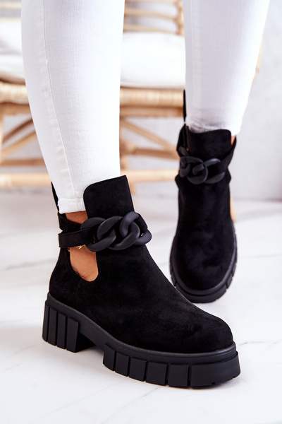 Semišové topánky s strihom -out Black Kirsten