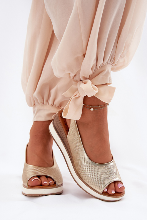 Kožené Sandály Na Klíně Artiker 56C2312 Zlaté