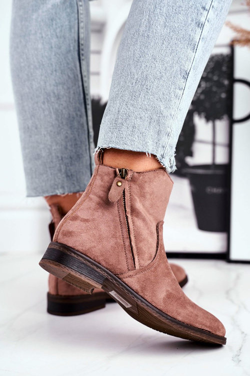 Dámske topánky ploché kovbojské topánky Khaki Gammers