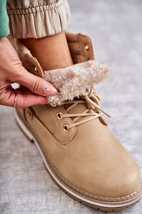 Dámské zateplené kozačky Trappers Tmavě béžová Liv