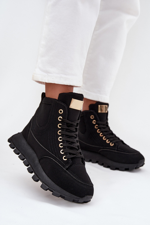 Izolované dámske trapery na platforme čierne Marivira