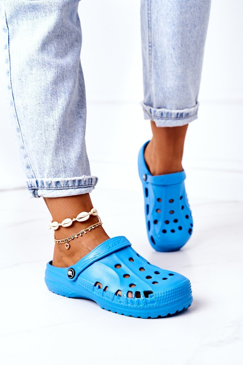 Dámska penová flip -flops eva modrá