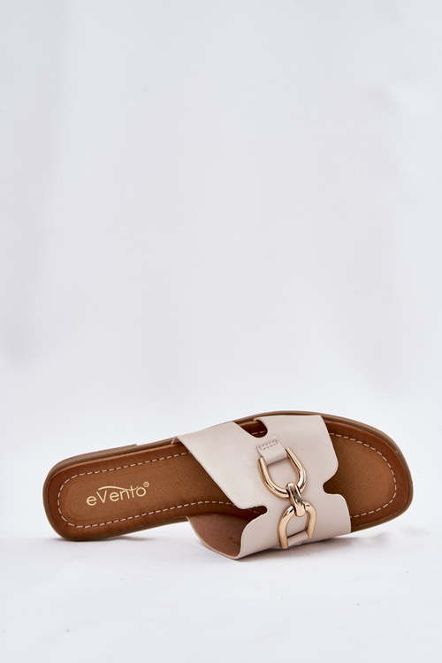 Dámské Ploché Pantofle S Dekorativním Detaiilem Béžové Amiresna