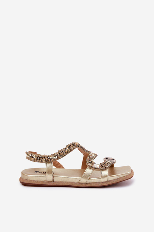 Dámské sandály se zdobením had eko kůže Artiker 56C1362 zlaté