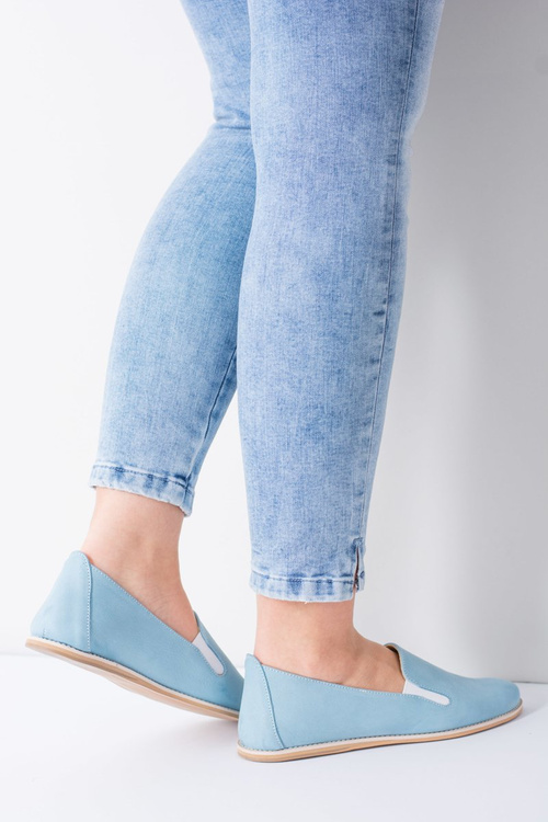 Blue Pastel Women's Leather Ballerinas Fresca