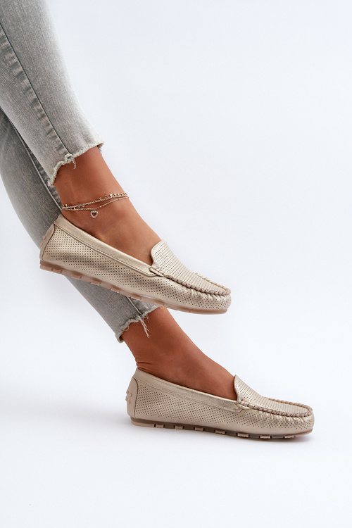 Dámske zlaté mokasíny Ranica