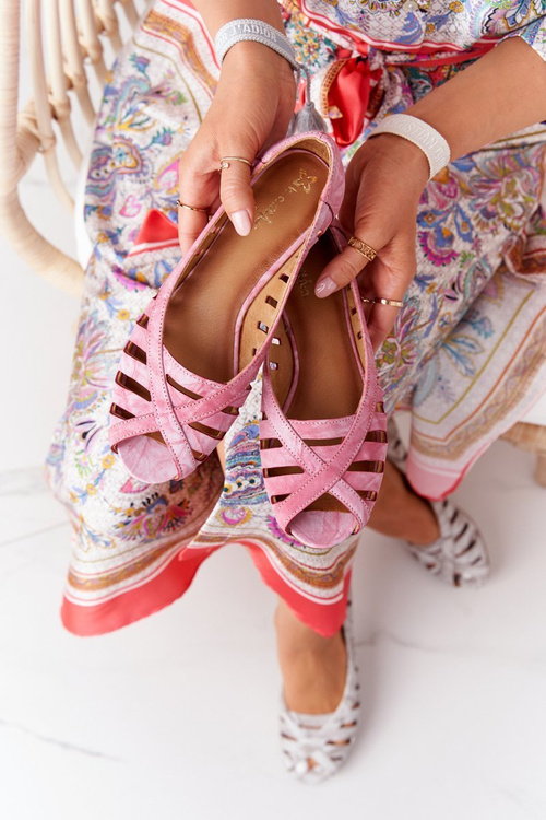 Kožené balerinas Maciejka červené 04506-28