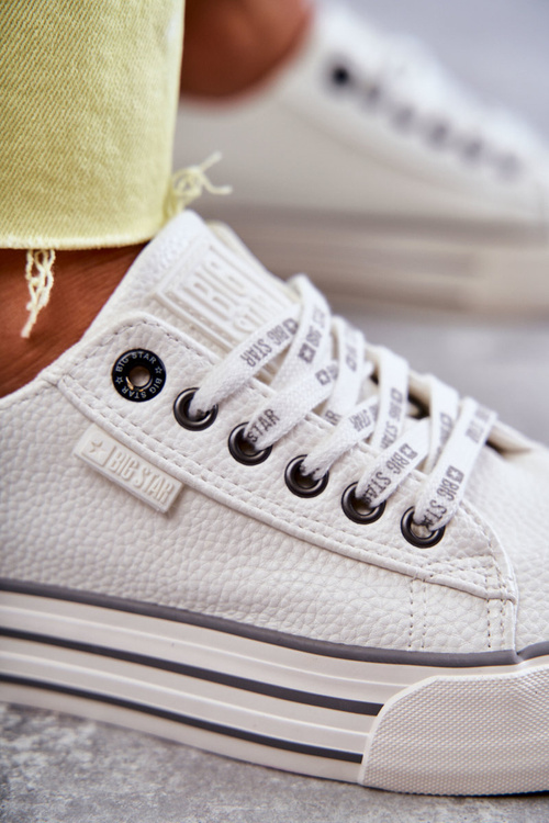 Nízka dámska veľká hviezda KK274014 Biele tenisky