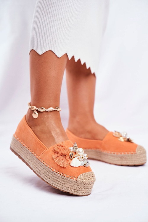 Dámské Espadrilky Lněné Oranžové Denver