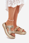 Zdobené Dámské Sandály Na Platformě Zlaté Jestella