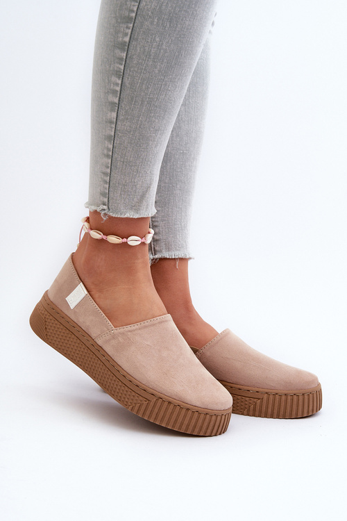 Dámske tenisky na platforme NN276007 Memory Foam System Beige