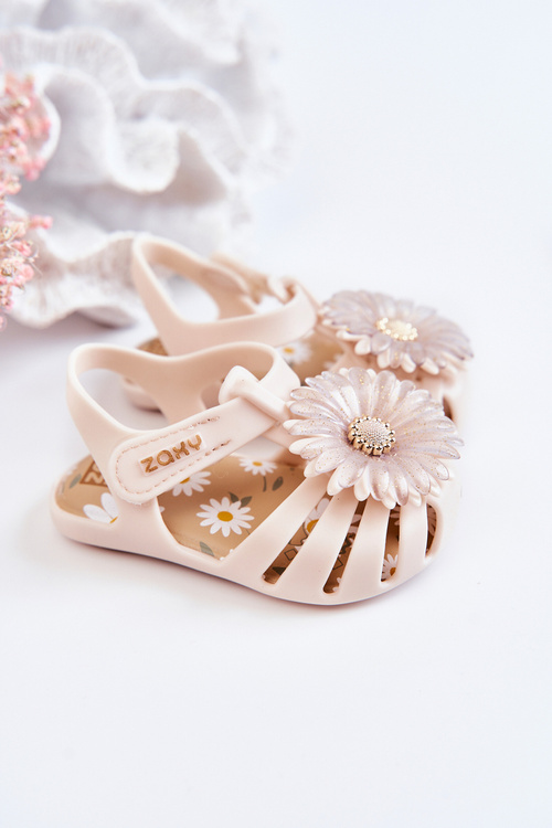 Dětské sandály na suchý zip Voňavé ZAXY JJ385031 Béžová