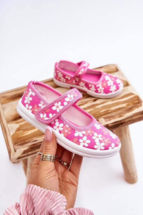 Detské baleríny s ružovými kvetmi Noe