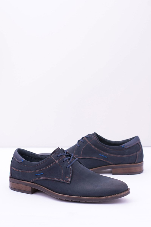 Elegantné pánske kožené námornícke modré topánky Santiago