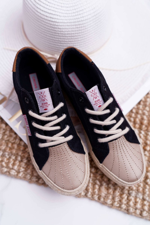 Nízké Dámské Tenisky Cross Jeans Černé DD2R4095