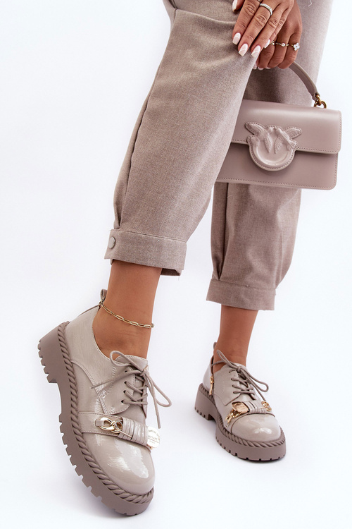 Dámské lakované polobotky D&A MR870-81 šedé