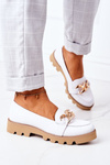 Kožené Mokasiny Lewski Shoes 3040 Bílé