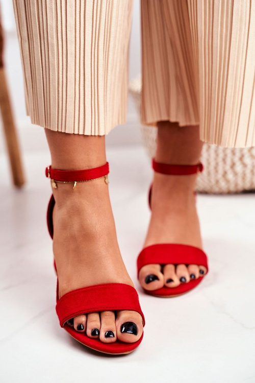 Dámske sandále červené, zlato!