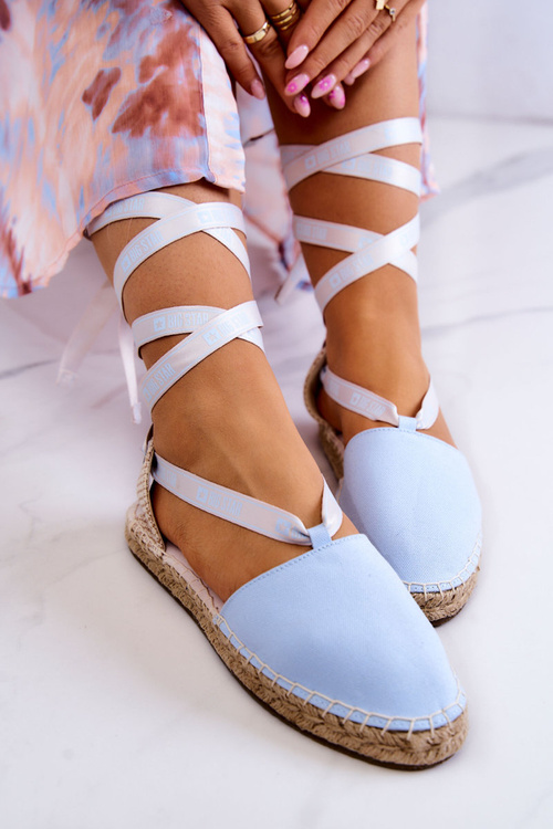 Ženské zviazané espadrilles veľká hviezda jj274863 modrá