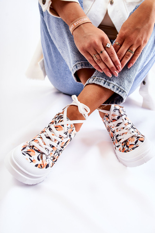 Nízké Tenisky Vázané do ovoce Bíle Amissa