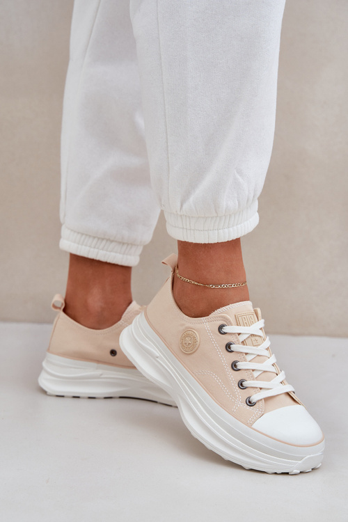 Dámske Tenisky Na Masívnej Podošve Big Star NN274127 Béžové