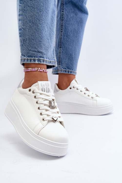 Dámske tenisky na platforme s bielymi ozdobami Herbisa