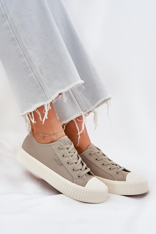 Dámske Textilné Tenisky Na Platforme Big Star RR274779 Šedé