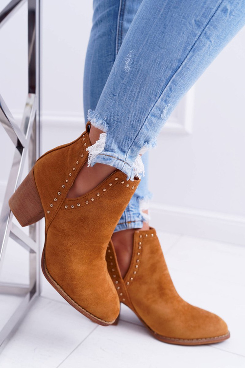 Dámské Ktníkové Boty Na Podpatku Slip-on s Výřezy Camel ManiMani