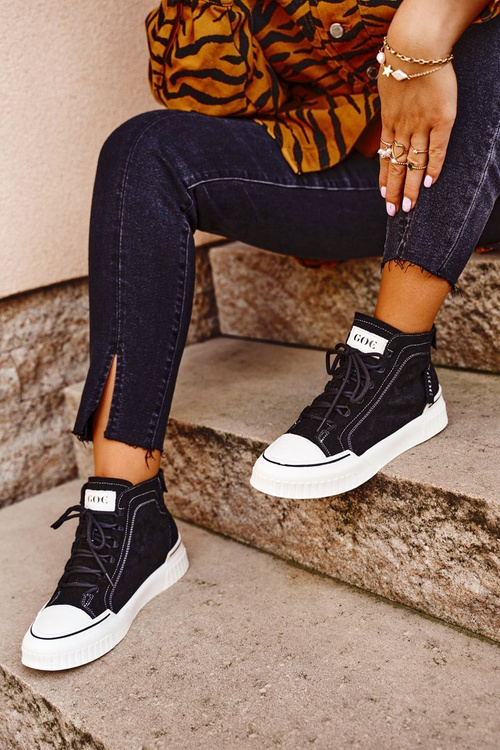 Dámská Sportovní Obuv Goe Kožená Černá GG2N3062