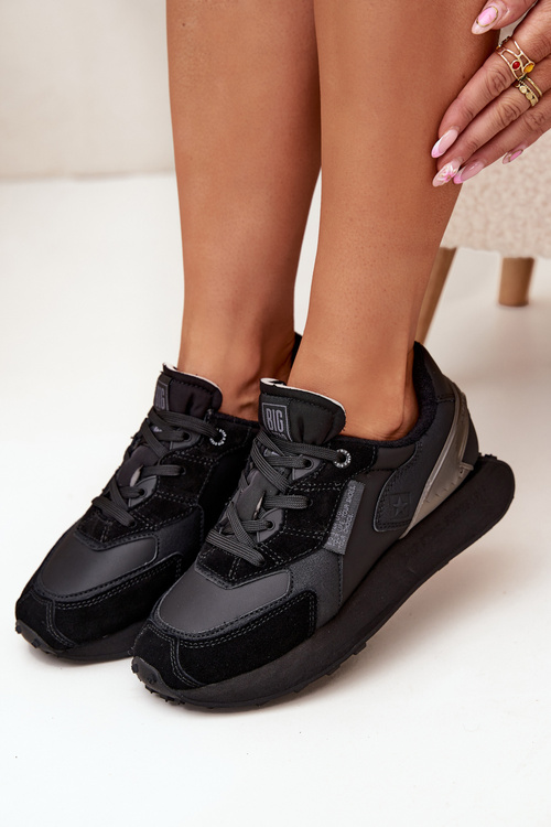 Kožené Dámske Tenisky Big Star OO274562 Hi-Poly System Čierne