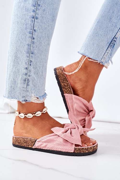 Manšestrové Nazouváky Na Korkové Podrážce Růžové Summertime