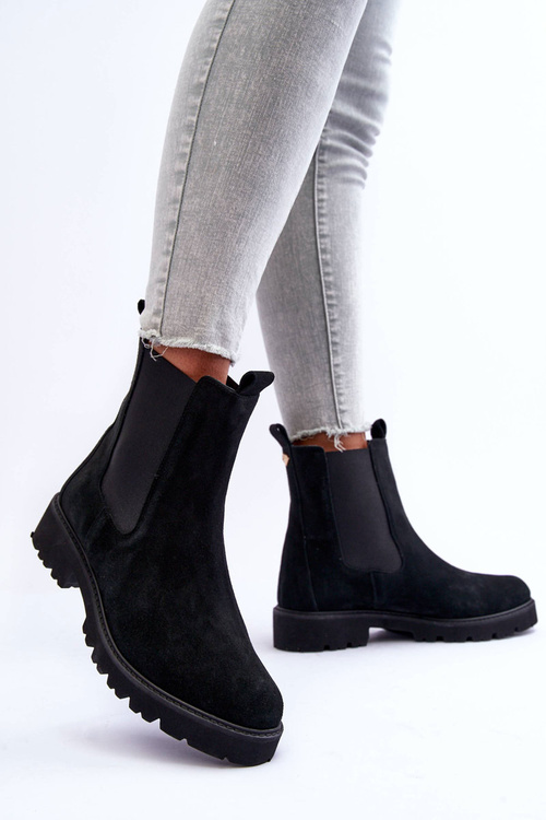 Suede Boots Black Nicole 2672