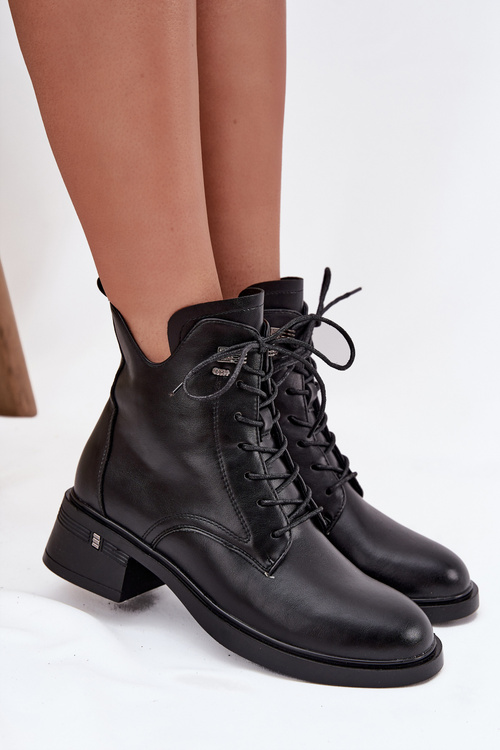 Zateplené dámské kotníkové boty na klínu Vinceza 58602 Černé