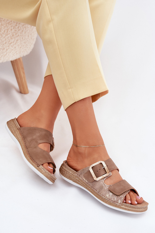 Dámske Sandále S Prackou A Suchým Zipom Hnedé INBLU MK000013