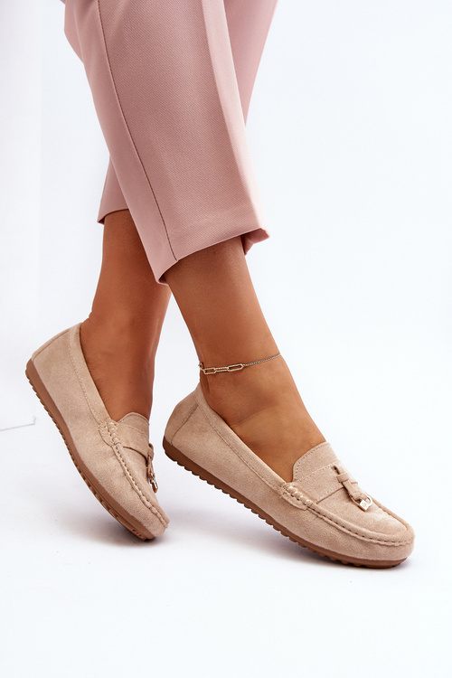 Dámské klasické semišové mokasíny béžové Ontala