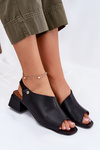Kožené Dámske Sandále Na Bloku Maciejka 06975-01 Čierne