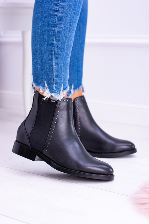 Kožené topánky s veľkou hviezdou Black BB274611