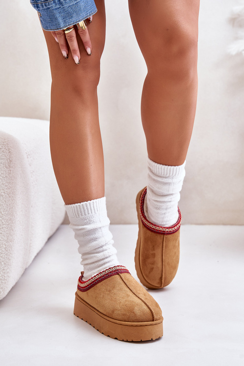 Dámské Sněhule Na Platformě Zateplené Kožíškem Camel Remenia