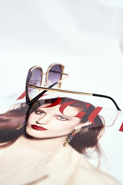 Prius Pre-38 Slnečné okuliare Gold Blue Mirror Glitter